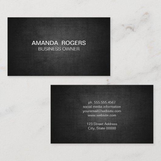 Carte De Visite Arrière - plan de texture foncée (Devant / Derrière)