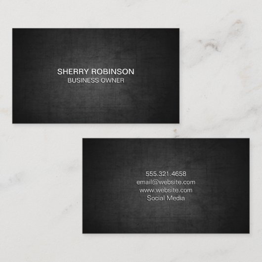 Carte De Visite Arrière - plan de texture foncée (Devant / Derrière)