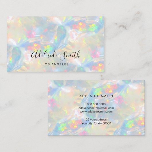 Carte De Visite arrière - plan de texture gemstone opale (Devant / Derrière)