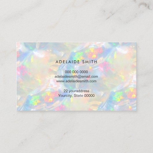 Carte De Visite arrière - plan de texture gemstone opale (Dos)