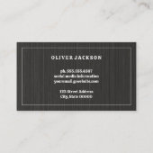 Carte De Visite Arrière - plan de texture noire | Bordure blanche (Dos)