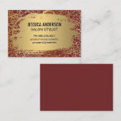 Carte De Visite Arrière - plan de texture or métal tendance (Devant / Derrière)