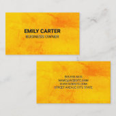 Carte De Visite Arrière - plan de texture orange (Devant / Derrière)