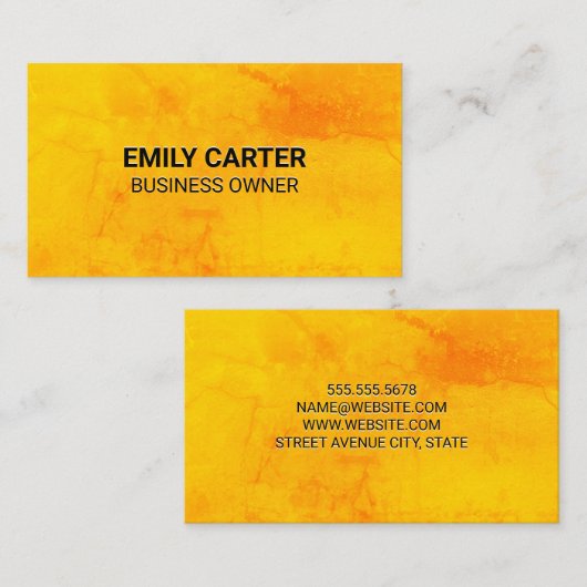 Carte De Visite Arrière - plan de texture orange (Devant / Derrière)