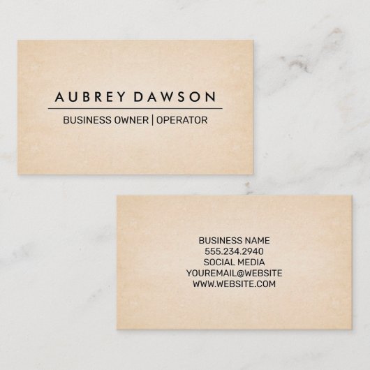 Carte De Visite Arrière - plan de texture papier (Devant / Derrière)