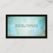 Carte De Visite Arrière - plan de texture verte bleue | Bordure (Dos)