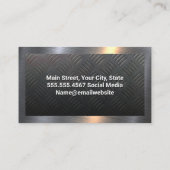 Carte De Visite Arrière - plan de tôles en acier | Bordure métalli (Dos)