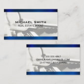 Carte De Visite Arrière - plan de touches métalliques bleues (Devant / Derrière)