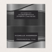 Carte De Visite Arrière - plan de vague métallique (Extérieur déplié)