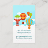 Carte De Visite Arrière - plan de voyage en montgolfière (Dos)