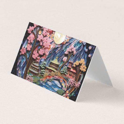 Carte De Visite Arrière - plan d'effet Jardin 3D japonais (Devant)