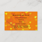 Carte De Visite Arrière - plan des Coeurs Jaune et Orange (Dos)