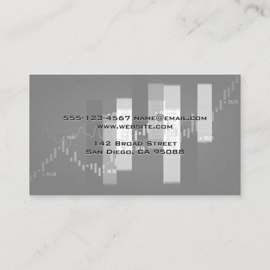 Carte De Visite Arrière - plan des graphiques financiers (Dos)