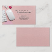 Carte De Visite Arrière - plan d'espace bureau rose (Devant / Derrière)