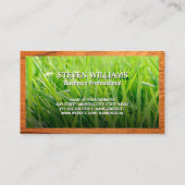 Carte De Visite Arrière - plan d'herbe | Logo de jardinage (Dos)