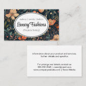 Carte De Visite Arrière - plan d'impression florale (Devant / Derrière)