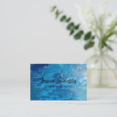 Carte De Visite Arrière - plan d'oeuvres de texture bleue (Debout devant)