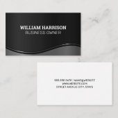 Carte De Visite Arrière - plan d'onde d'argent métallique (Devant / Derrière)