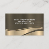 Carte De Visite Arrière - plan d'onde dorée métallique (Dos)