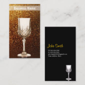 Carte De Visite Arrière - plan d'or en verre de vin (Devant / Derrière)