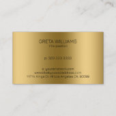 Carte De Visite Arrière - plan d'or métallique (Dos)