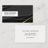 Carte De Visite Arrière - plan d'or noir (Devant / Derrière)