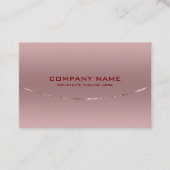 Carte De Visite Arrière - plan d'or Rose métallique moderne (Devant)