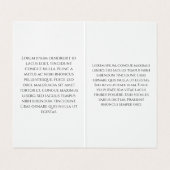 Carte De Visite Arrière - plan d'oreille moderne noir et blanc (Intérieur déplié)