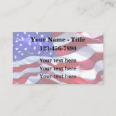 Carte De Visite Arrière - plan du drapeau patriotique américain (Devant)