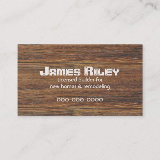 Carte De Visite Arrière - plan du grain de bois (Devant)