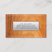 Carte De Visite Arrière - plan du grain de bois (Dos)