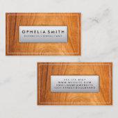 Carte De Visite Arrière - plan du grain de bois (Devant / Derrière)