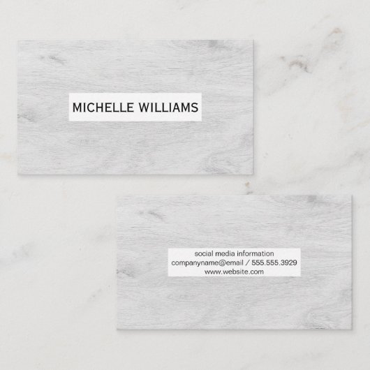 Carte De Visite Arrière - plan du grain de bois clair (Devant / Derrière)