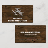 Carte De Visite Arrière - plan du grain de bois | Pile des ongles (Devant / Derrière)