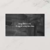 Carte De Visite Arrière - plan du tableau de bord de l'enseignant  (Dos)