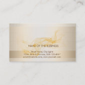 Carte De Visite Arrière - plan élégant de feuille d'or de parties (Dos)