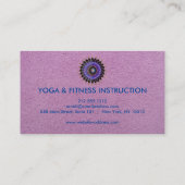 Carte De Visite Arrière - plan élégant de pourpre de yoga de logo (Dos)