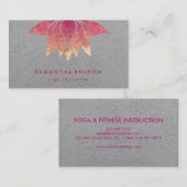 Carte De Visite Arrière - plan élégant de pourpre de yoga de logo (Devant / Derrière)