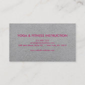 Carte De Visite Arrière - plan élégant de pourpre de yoga de logo (Dos)