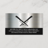 Carte De Visite Arrière - plan en acier inoxydable | Couteaux croi (Dos)