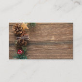 Carte De Visite arrière - plan en bois avec cônes de pin (Dos)