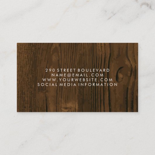 Carte De Visite Arrière - plan en bois ciseaux (Dos)