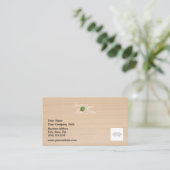 Carte de visite Arrière - plan en bois clair (Debout devant)