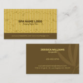 Carte De Visite Arrière - plan en bois de bambou Brown et beige (Devant / Derrière)