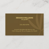 Carte De Visite Arrière - plan en bois de bambou Brown et beige (Dos)