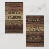 Carte De Visite Arrière - plan en bois de planche (Devant / Derrière)