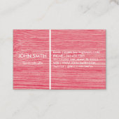 Carte De Visite Arrière - plan en bois rose rustique moderne (Dos)