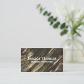 Carte De Visite Arrière - plan en bois | Texture brossée (Debout devant)