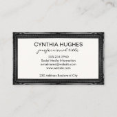 Carte De Visite Arrière - plan en cuir | Black Antique Frame (Dos)