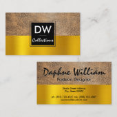 Carte De Visite Arrière - plan en cuir Brown (Devant / Derrière)